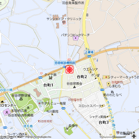 松代出張所（谷田部支店内へ移転）付近の地図